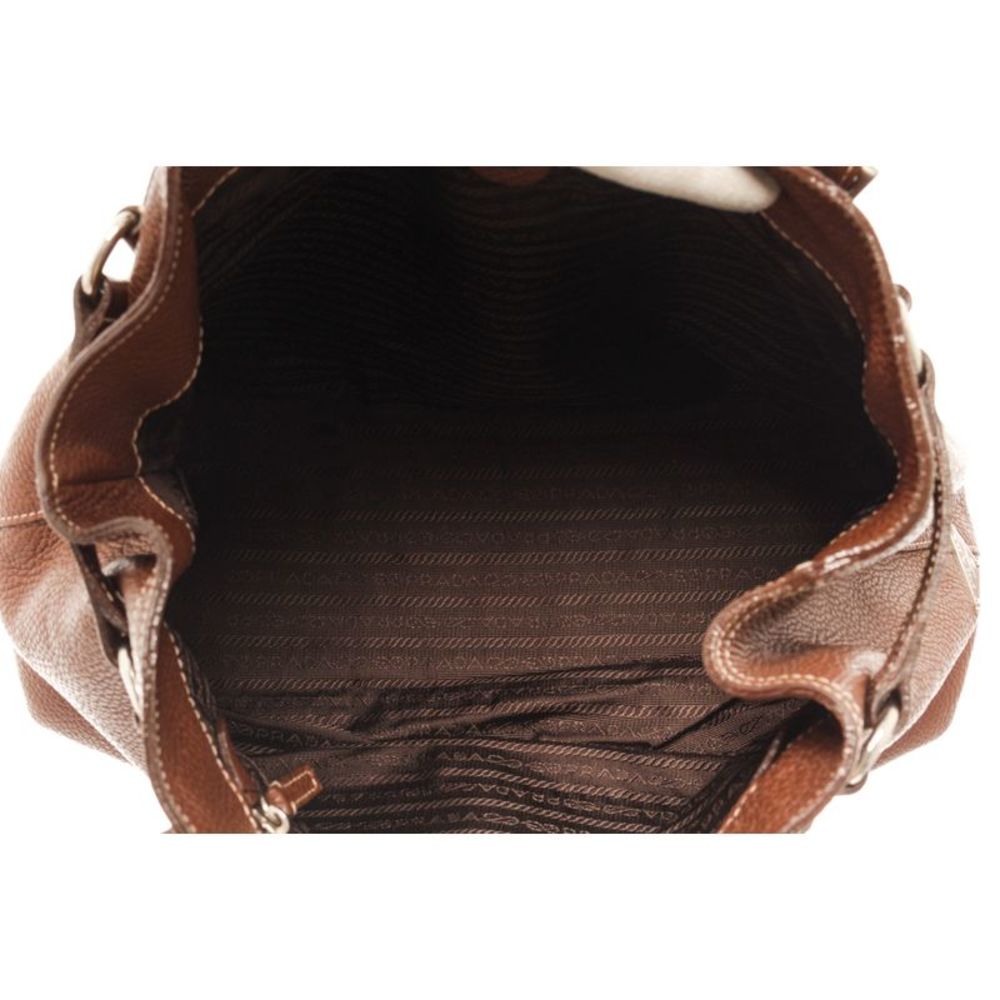 Prada Brown Leather Vitello Daino Shoulder Bag - Picture 7 of 8